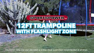 12 Ft Trampoline with Flashlight Zone by Sportspower [upl. by Bonns986]