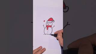 Comment dessiner un bonhomme de neige facilement en 1 minute [upl. by Rekrap]