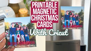 PRINTABLE MAGNETIC CUSTOM CHRISTMAS CARDS WITH CRICUT PRINT THEN CUT [upl. by Renata224]