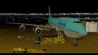 Korean Air 7478 Seoul to Los Angeles FULL FLIGHT  Prepar3D v4 koreanair boeing747 flightsim [upl. by Nodal250]