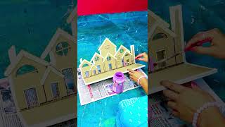 How to make Cardboard boxes Home shape Rome decor ideas [upl. by Nawd]