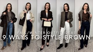 9 WAYS TO STYLE BROWN  FALLWINTER OUTFIT IDEAS  Styled by Sansha [upl. by Tartan]