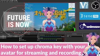 How to set up chroma key with your avatar for streaming and recording3tene Pro VSeeFace amp Animaze [upl. by Giesser]