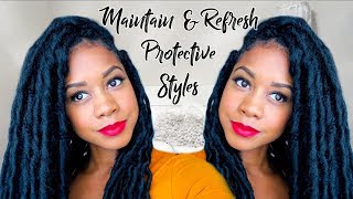 How I Maintain and Refresh My Faux Locs  Natural Hair [upl. by Inalawi]