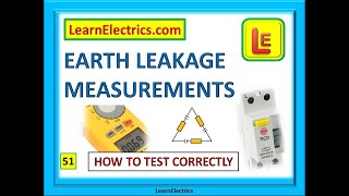 EARTH LEAKAGE MEASUREMENTS [upl. by Iuq]