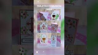 Tarjetas de primera comunión niña primeracomunion scrapbooking cardmaking [upl. by Phillida]