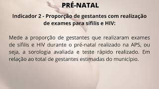 Indicadores APS Previne  Pré Natal Gestantes [upl. by Yanaj313]