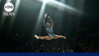 Simone Biles soars in Paris Olympics comeback [upl. by Relyhcs118]