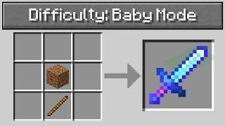 Minecraft but its quotBABY MODEquot DIFFICULTY [upl. by Ong]