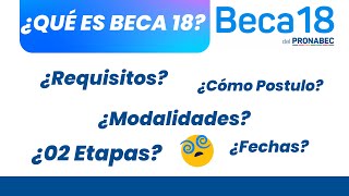 Beca 18  TODO sobre BECA18 🚀 [upl. by Eerat]