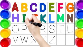 Learn to write alphabets ABC kids writing along with dotted lines English for kidsnew abc apple [upl. by Lobel9]