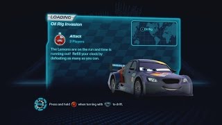 Cars 2  Oil Rig Invasion Xbox360 Walkthrough  Gameplay  Split Screen [upl. by Grani]