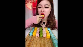 Asmr eating ice cream Crispy delicious short video have flavor 🥭🍓🥑🍍 [upl. by Hillyer]