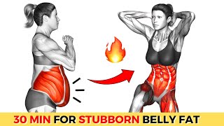 30 BEST STANDING Exercises For Flabby Stomach amp Weight Loss  LOSE 2 INCHES BELLY FAT In 2 Weeks [upl. by Marj]