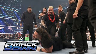 The Bloodline amp Bronson Reed ambush Roman Reigns Sami Zayn amp The Usos SmackDown Nov 15 2024 [upl. by Laurence644]