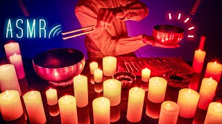 ASMR Singing Bowls amp TUNING FORKS 🕯️by Candlelight blown out 1 by 1 [upl. by Sitruc]