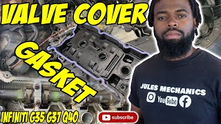 How to replace valve cover gaskets infiniti G35 G37 Q40 EX35 [upl. by Nueormahc]