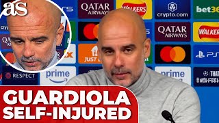 GUARDIOLA shocks everyone by admitting he SELFINJURED INTENTIONALLY during CHAMPIONS LEAGUE match [upl. by Nailliw528]