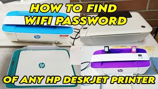 HP Deskjet Printers  How to Find the WiFi Password [upl. by Ahtinak]