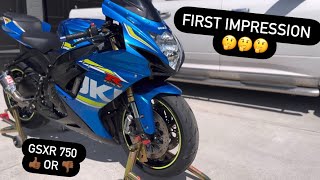 SUZUKI GSXR 750 FIRST RIDE  BIKE IS QUICK🤯 [upl. by Camp]