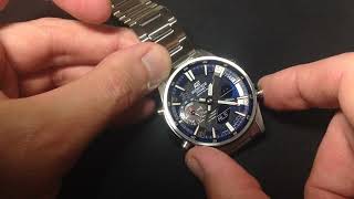 Casio Edifice ECBS100D Setting Alarms [upl. by Nyrmak223]