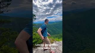 Linville gorge from little table rock hiking nature outdoors gorges canyons adventure trail [upl. by Nedi]