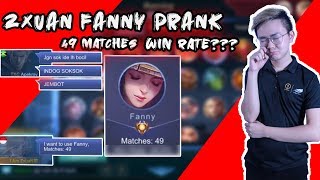 Prank Fake Zxuan Fanny in Rank 388 Winrate Teammate Auto Toxic [upl. by Nonahs]