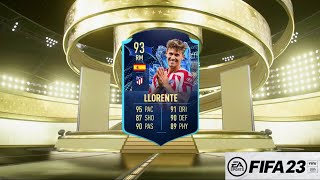 TOTS LLORENTE REVIEW  93 TEAM OF THE SEASON MOMENTS LLORENTE PLAYER REVIEW  FIFA 23 ULTIMATE TEAM [upl. by Stephenie]