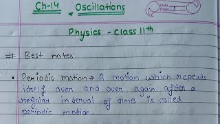 Oscillations physics class 11 ch14 oscillations physics notes [upl. by Dadirac]