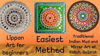 Lippan Art  Lippan Art for beginners  Traditional Indian Mud and Mirror Art of Kutch Gujarat [upl. by Ilke175]