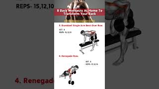 10 Back Workouts At Home To Transform Your Back workout gymworkout [upl. by Rebmak]