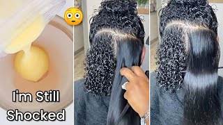 The results were unexpected😯 I tried viral Japanese straightening hair treatment on my type 4 hair [upl. by Koeppel]