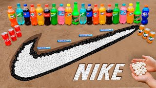 Giant NIKE Logo with Orbeez vs Coca Cola Mentos underground [upl. by Eanahs393]