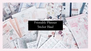 Printable Sticker Haul  Print Petticoat Bandit Paper Crown Planner Planner Pixie Co Mr and Mrs Mint [upl. by Atalya]