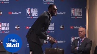 The moment LeBron James coolly walks out of press conference [upl. by Ynaffit]