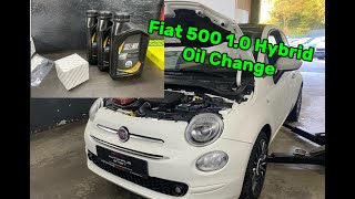 Fiat 500 hybrid oil change DIY Ölwechsel [upl. by Gregorio]