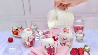 El POSTRE delicioso para VENDER casi TODO EL AÑO 🍓 Las mejores FRESAS con CREMA para VENDER en vaso [upl. by Aicatan284]