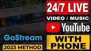 How To Live Stream 247 on YouTube with Gostream App  Livestream Pre Recorded Videos Facebook [upl. by Anieral618]