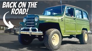 FIRST DRIVE In Our Jeep TDI Diesel Swap Chassis Swap Willys Wagon Back On The Road [upl. by Tait]