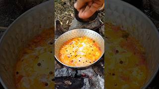 Cooking Manmanman in a high copper pan  Cooking menemen in a tile pan at the top [upl. by Alram469]