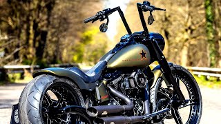 😈 HarleyDavidson® Softail Slim ApeHanger quotBLACK STAR 110quot by Thunderbike [upl. by Harbot]