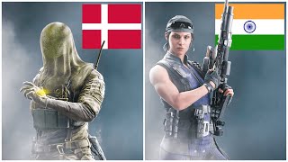 Rainbow Six Siege  All Operators Nationality [upl. by Llenaj428]