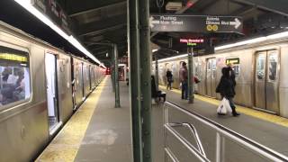 MTA NYC Subway R188 7 and R160B Q at Queensboro Plaza [upl. by Obnukotalo]