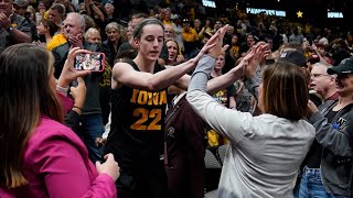 Iowa Hawkeye womens basketball team returns home [upl. by Ogg]