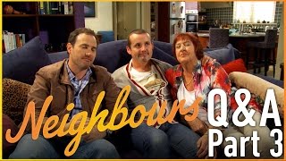 Neighbours QampA  Anthony Engleman Stonie Ryan Moloney Toadie amp Lesley Baker Angie  Part 3 [upl. by Agiaf]