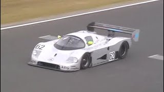 1989 Sauber Mercedes C9 Group C brutal twin turbo V8 sound Le Mans  Phillip Island Classic 2009 [upl. by Assiran148]