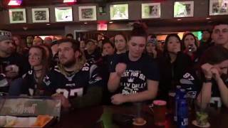 Patriots Super Bowl loss Watch Pats fans watch the final play at The Greatest Bar in Boston [upl. by Kilbride]