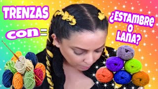 TRENZAS CON ESTAMBRE O LANA  trenzas boxeadoras con estambre [upl. by Lednahs]