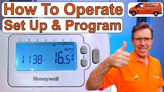 Honeywell CM727 amp CM707 How to Use Set Up amp Program this Programmable Room Thermostat [upl. by Ettezyl788]