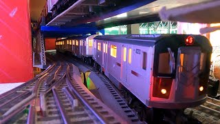 MTH Subway Redbird R26  R142A 6 Express Trains and Redbird R33WF  R62A 7 Local Train Action [upl. by Nosretep657]